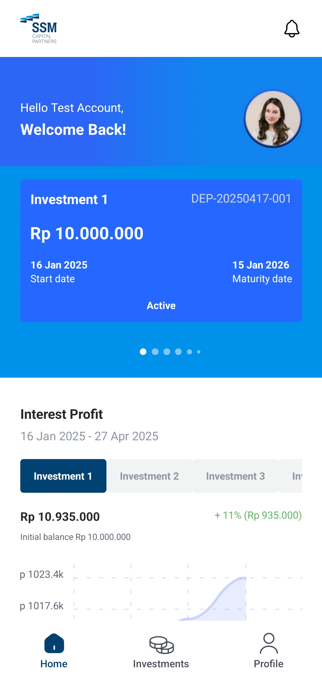 SSM App Home Screen